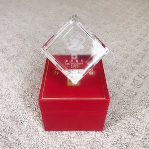 Crystal Paperweight Etched Year Of The Dragon